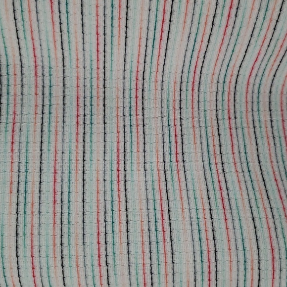 Loft Mini Sundress Large White Multicolor Stripes Shift Flutter Cap Sleeve Beach - Picture 4 of 11